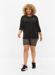 Trainingsblouse met 3/4-mouwen, Zwart, Model image number 1