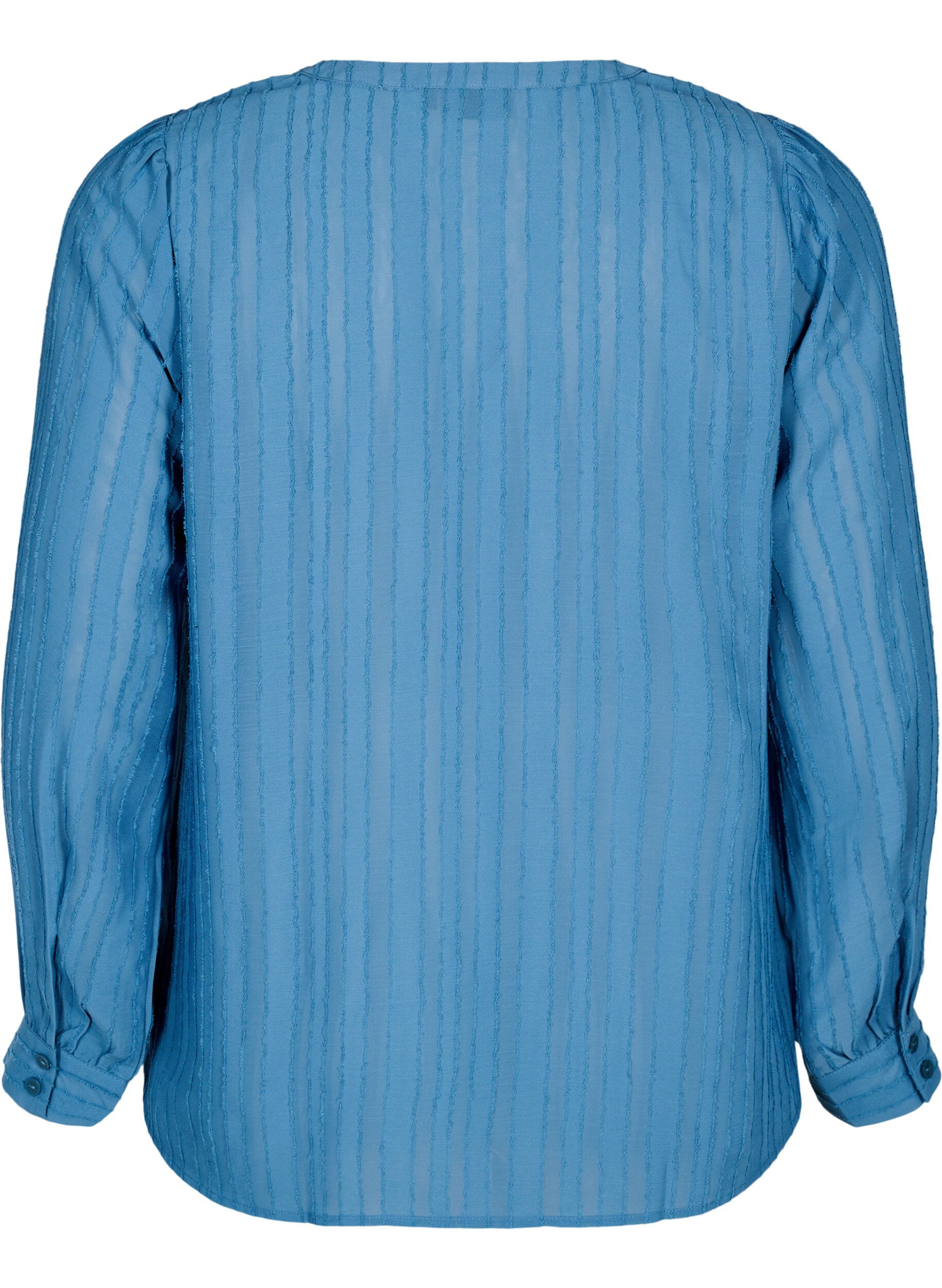 Zizzi Gestreepte blouse met transparante strepen, Blauw, Packshot image number 1