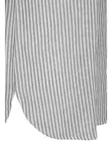 Gestreepte tuniek met v-hals en knopen, Balsam Green Stripe, Packshot image number 3