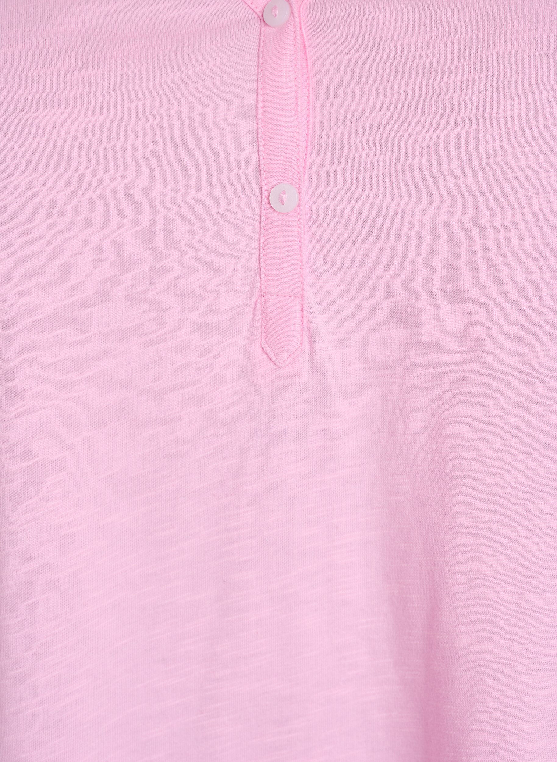 Zizzi T-shirt met knoopdetail, Roze, Packshot image number 2