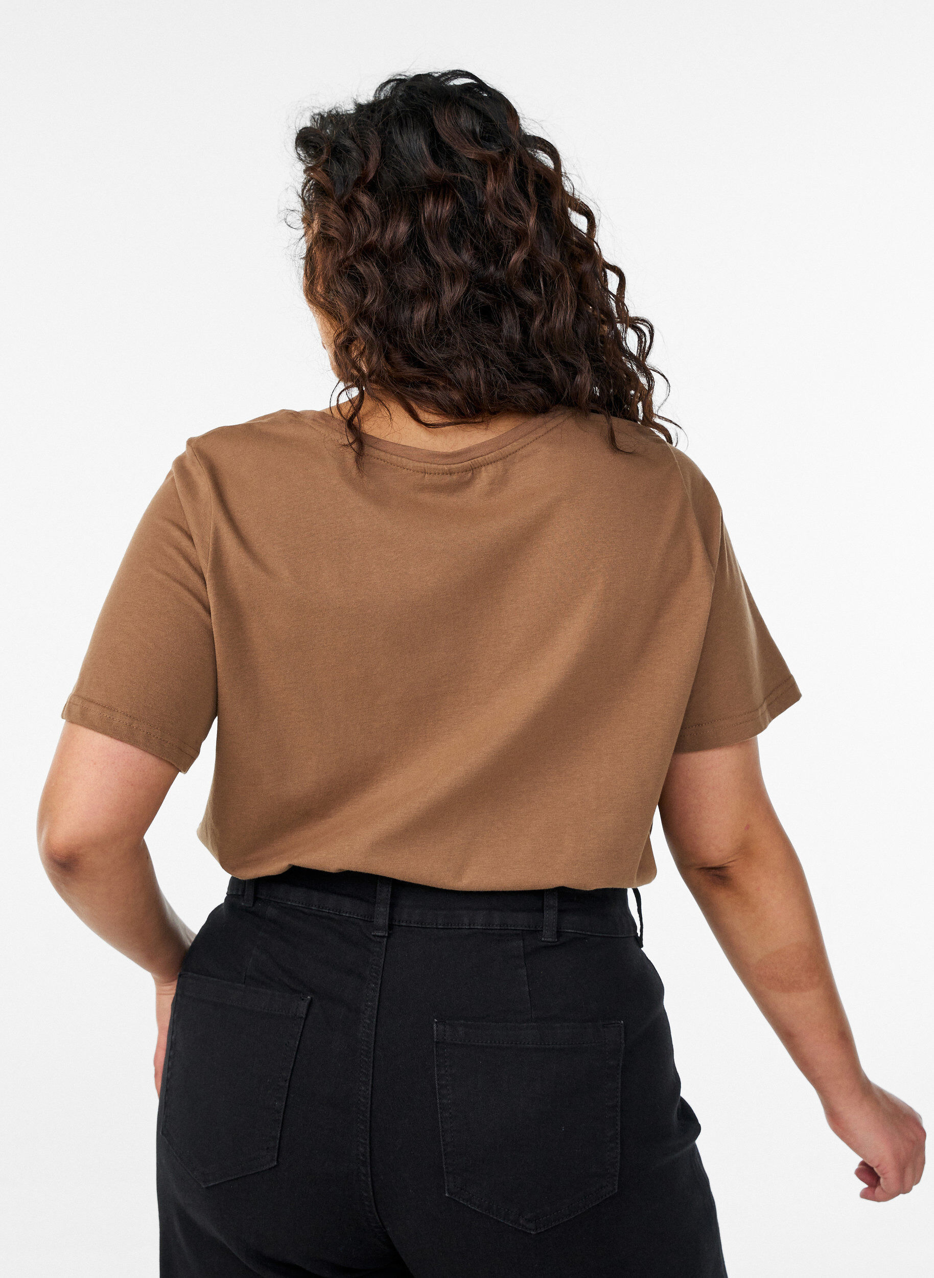 ZizziT-shirt met print, Bruin, Model image number 2