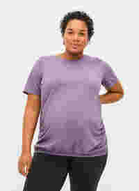 Zwangerschap sport t-shirt, Purple Sage, Model