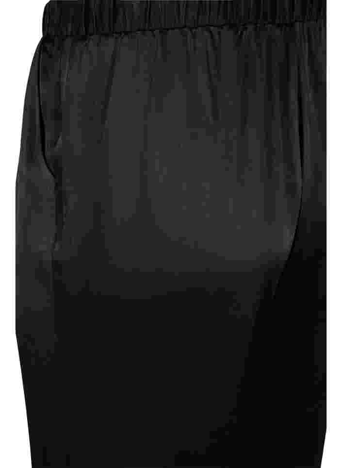 Losse broek met zakken en elastische boord, Black, Packshot image number 3