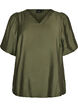 Blouse met ballonnenmouwen en V-hals, Groen, Packshot image number 0