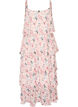 Maxi jurk met ruches en afneembare cape, Wit, Packshot image number 3