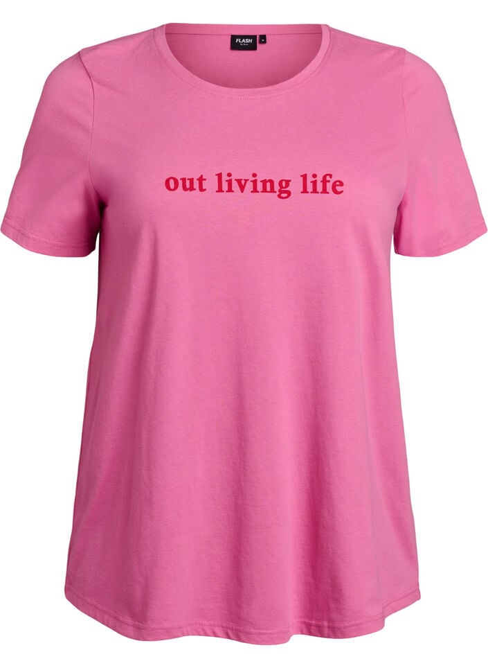 T-shirt met print, Roze, Packshot image number 0