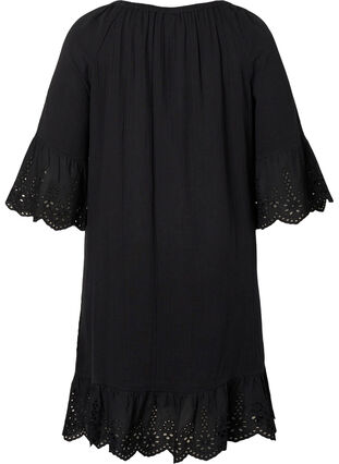 Katoenen jurk met Engels borduurwerk, Black, Packshot image number 1