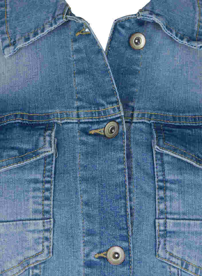 Lichte denim jas met borstzakken, Light blue denim, Packshot image number 3
