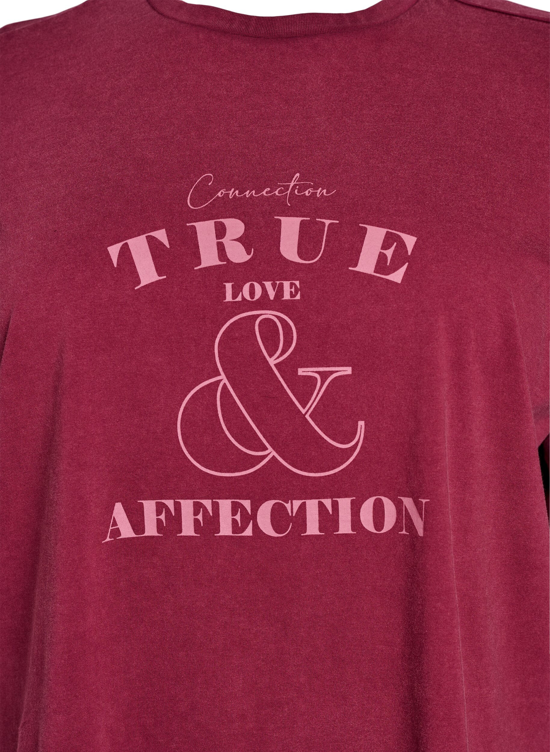 Zizzi Kort T-shirt met een losse pasvorm, Donker Bordeaux, Packshot image number 2