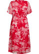 Lange chiffon jurk met bloemenprint, Red Flower AOP, Packshot image number 1