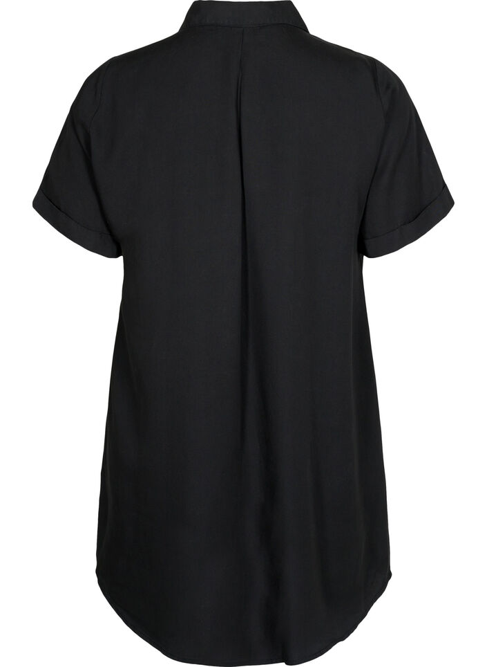 Tuniek met korte mouwen van lyocell (TENCEL™), Black, Packshot image number 1