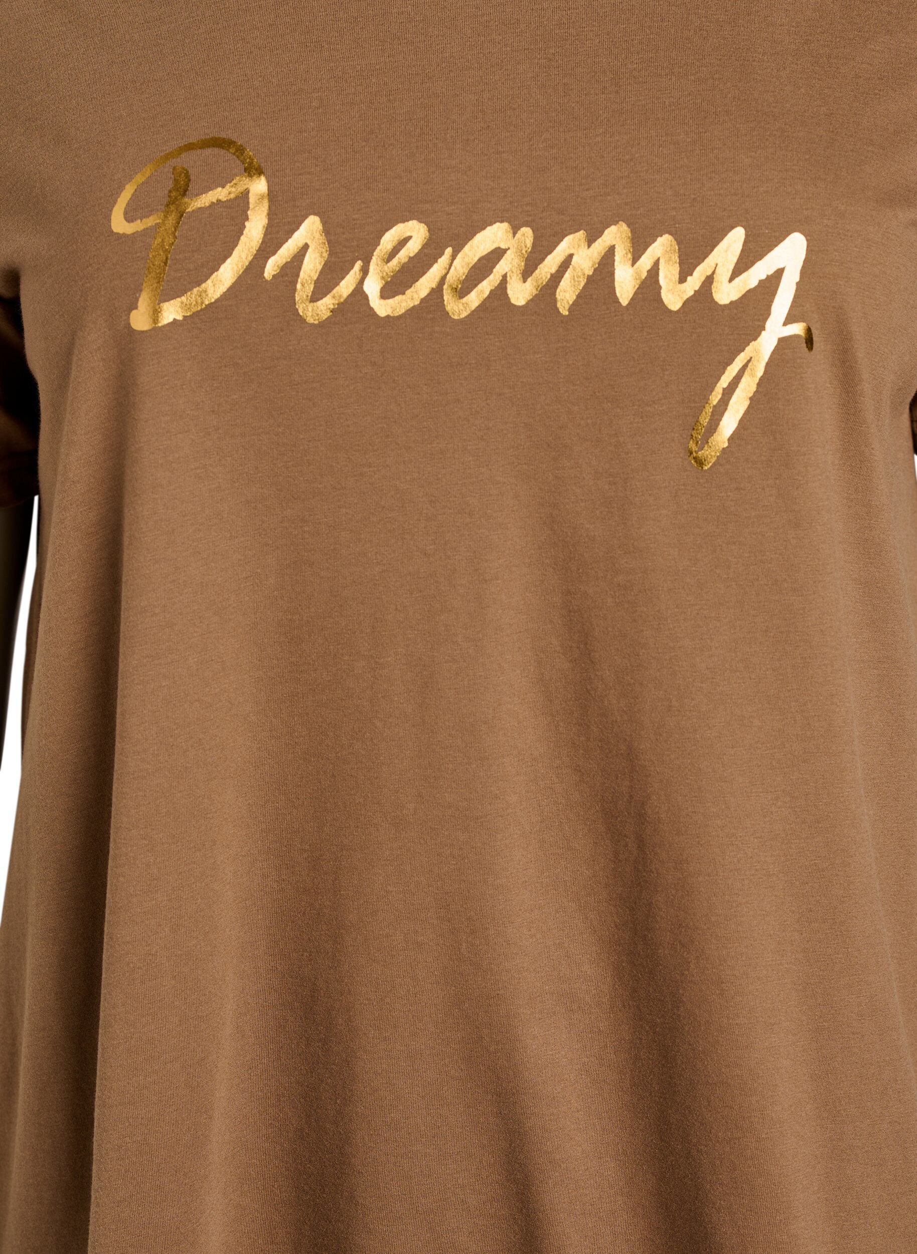 ZizziT-shirt met print, Bruin, Packshot image number 2