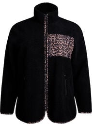 Teddy-fleece jack met kersendetails, Zwart