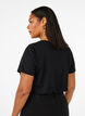 Katoenen T-shirt met strassteentjes, Black, Model image number 1