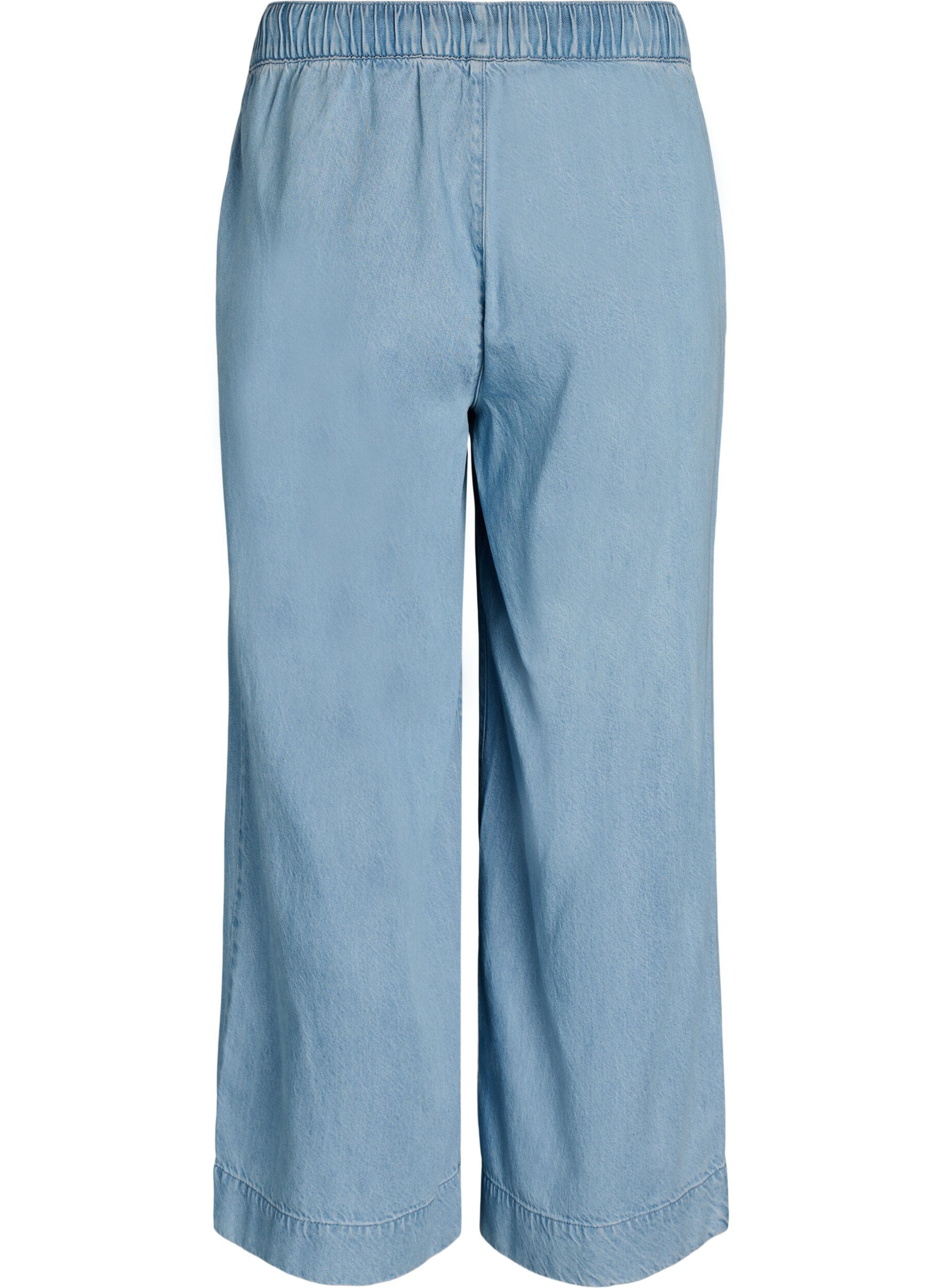 Zizzi Denim jogger met wijde pijpen en hoge taille, Blauw, Packshot image number 1
