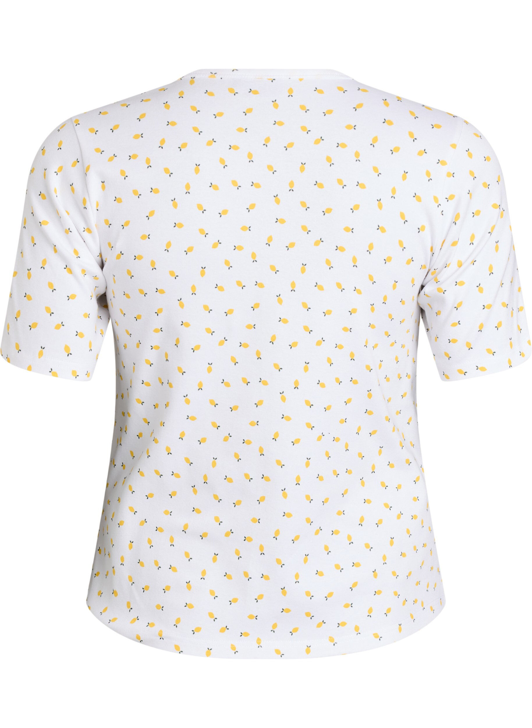 Zizzi Katoenen T-shirt met all-over print, Wit, Packshot image number 1
