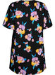 Jurk met korte pofmouwen en bloemenprint, Black w. flower AOP, Packshot image number 1