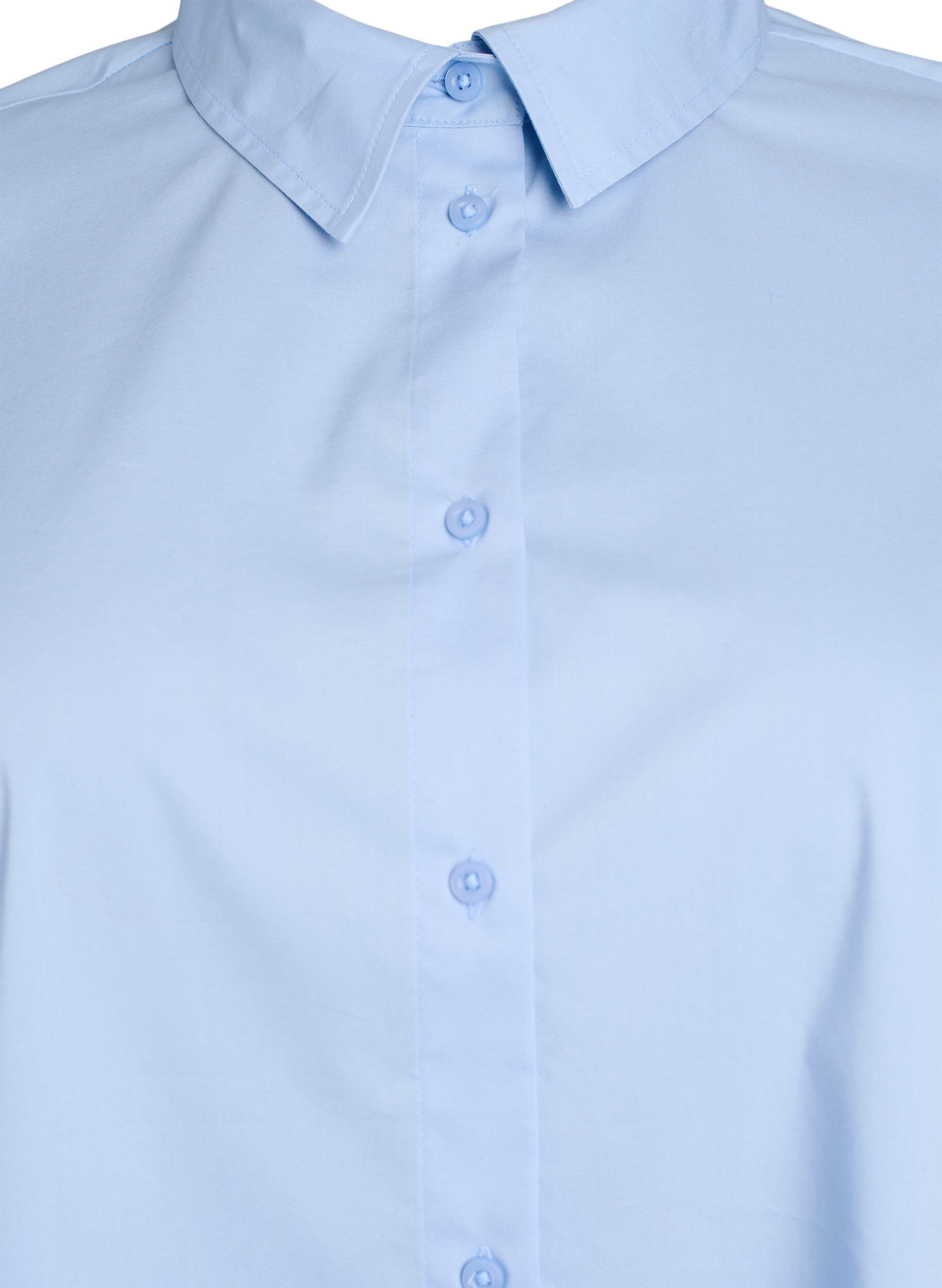 Zizzi Klassiek katoenen shirt met een losse pasvorm, Blauw, Packshot image number 2