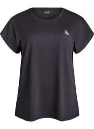 Effen gekleurd trainingsshirt, Zwart