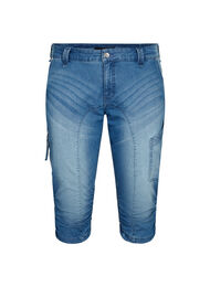 Slim fit capri jeans met zakken, Light blue denim, Packshot