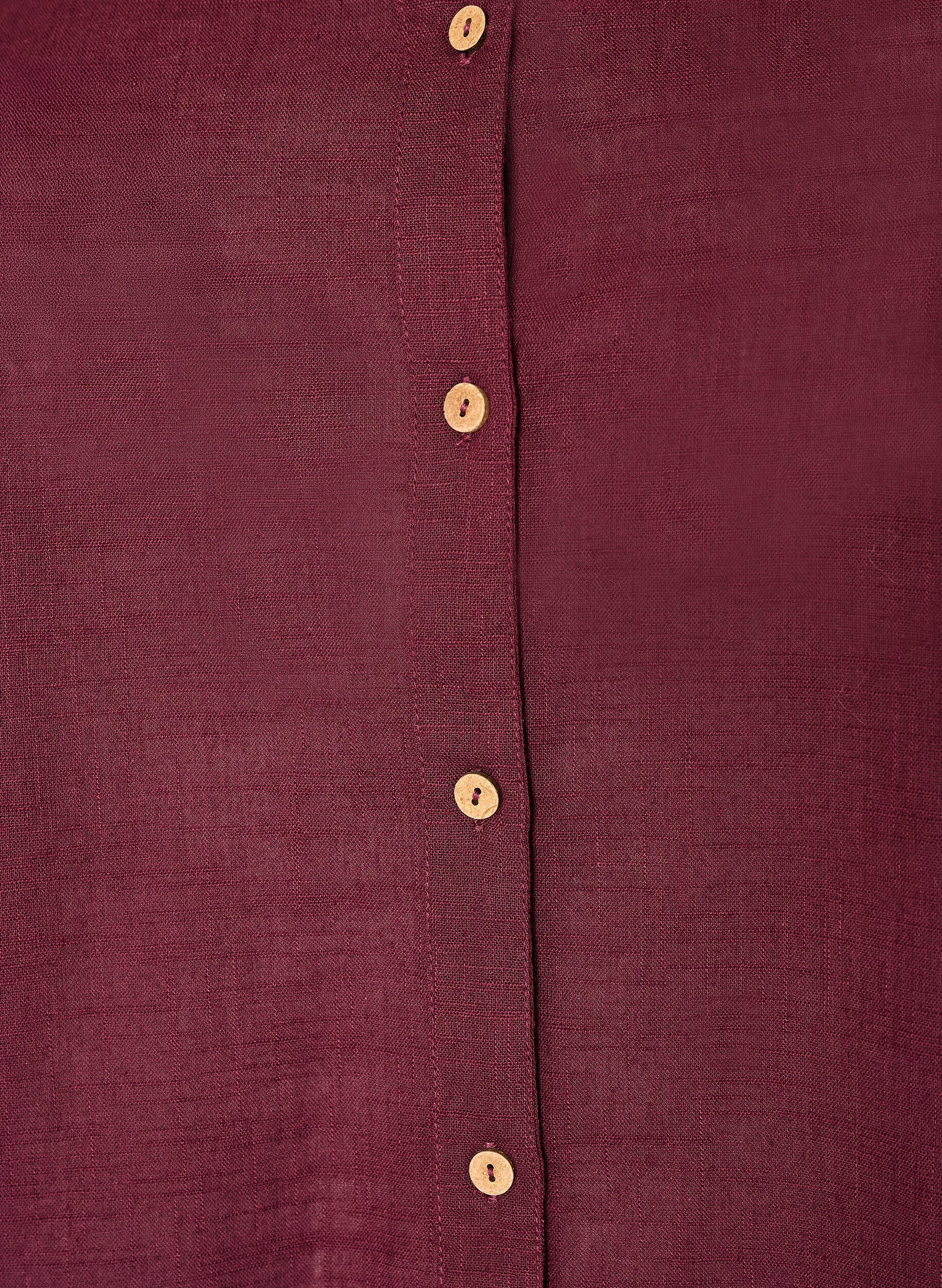 ZizziKatoenen blouse met een V-hals, Rood, Packshot image number 2