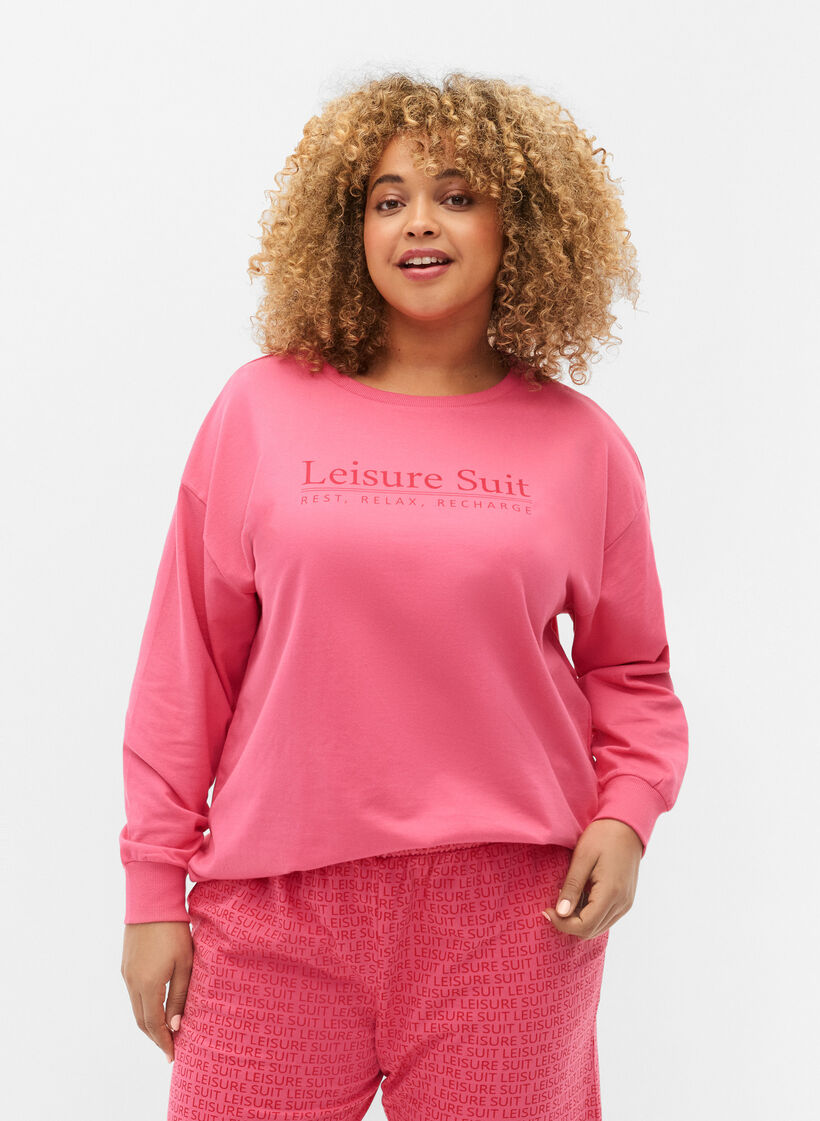 Katoenen sweatshirt met tekstopdruk, Hot P. w. Lesuire S., Model image number 0