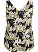 Top met print en V-hals, Zwart, Packshot image number 1