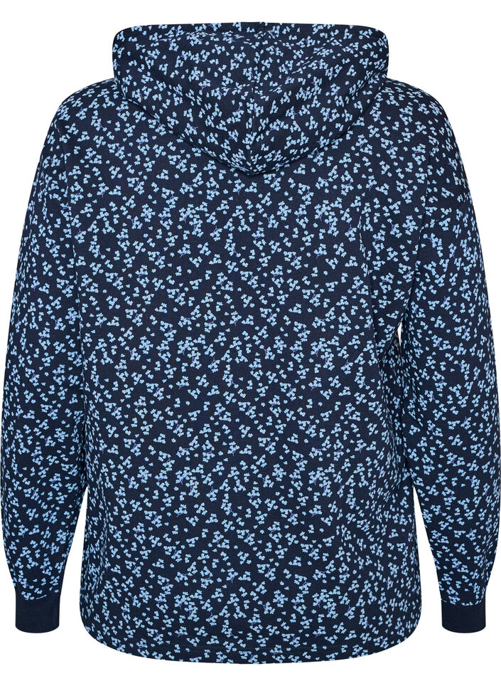 Hoodie met all-overprint, Blauw, Packshot image number 1