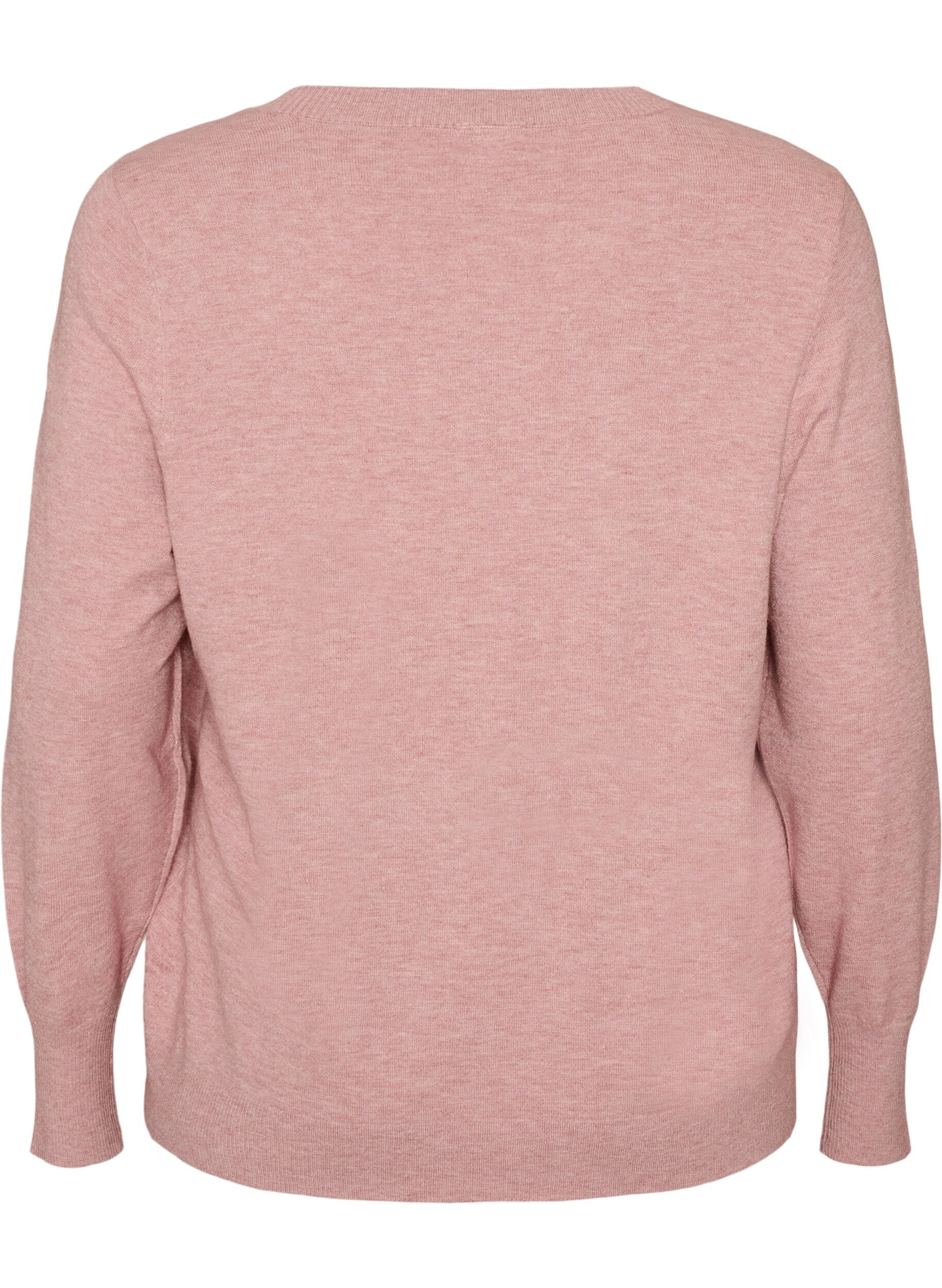 ZizziGebreide blouse met ronde hals, Roze, Packshot image number 1
