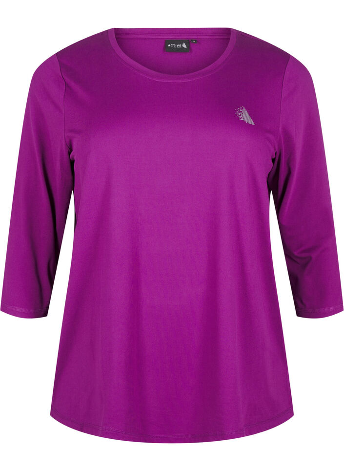 Sporttop met 3/4 mouwen, Paars, Packshot image number 0