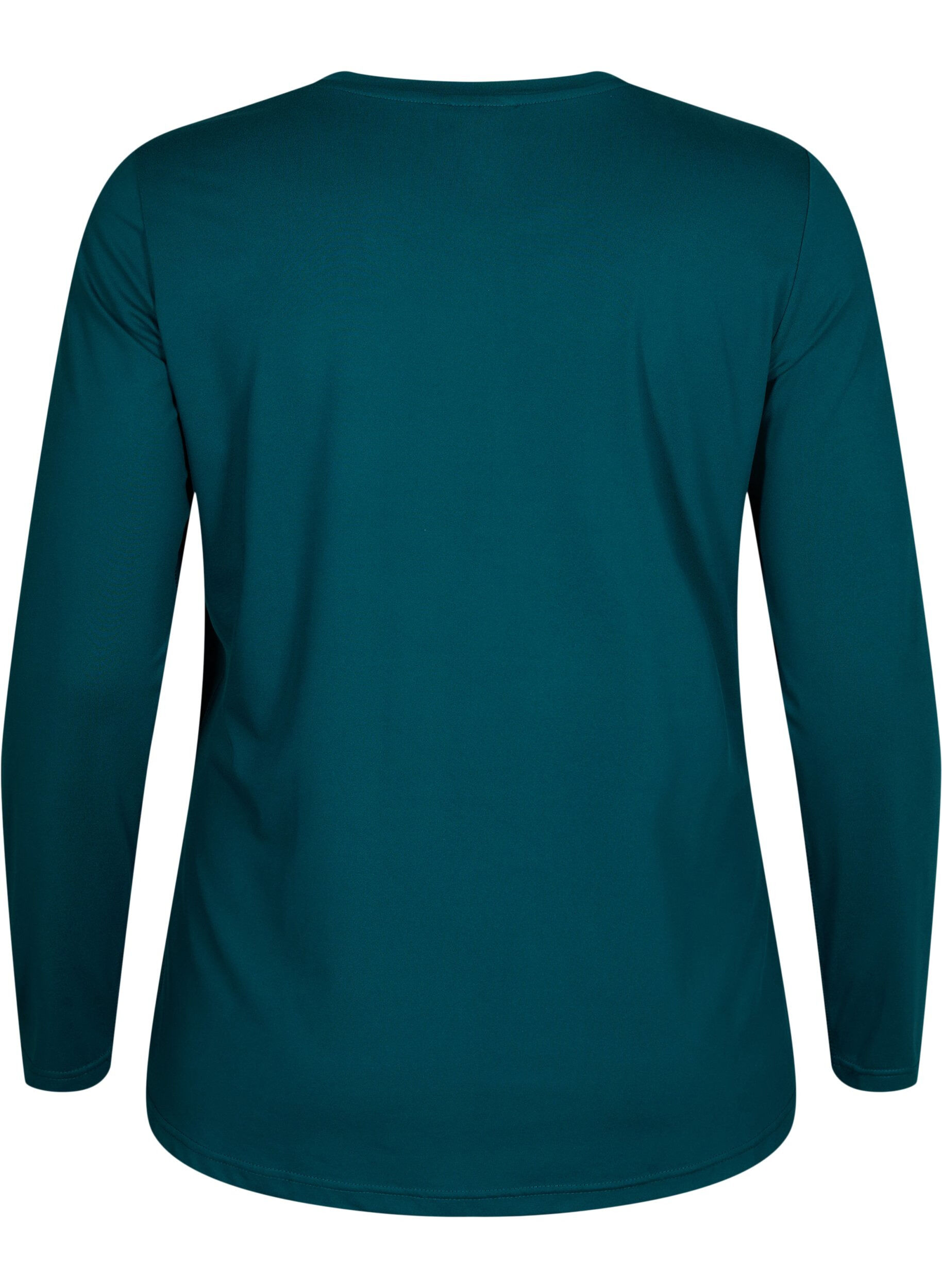 Zizzi Sport shirt met lange mouw, Deep Teal, Packshot image number 1