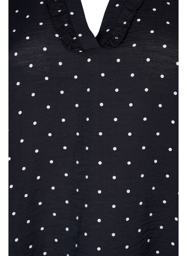 Gestippelde blouse met 3/4 mouwen in viscose, Black Dot, Packshot image number 2