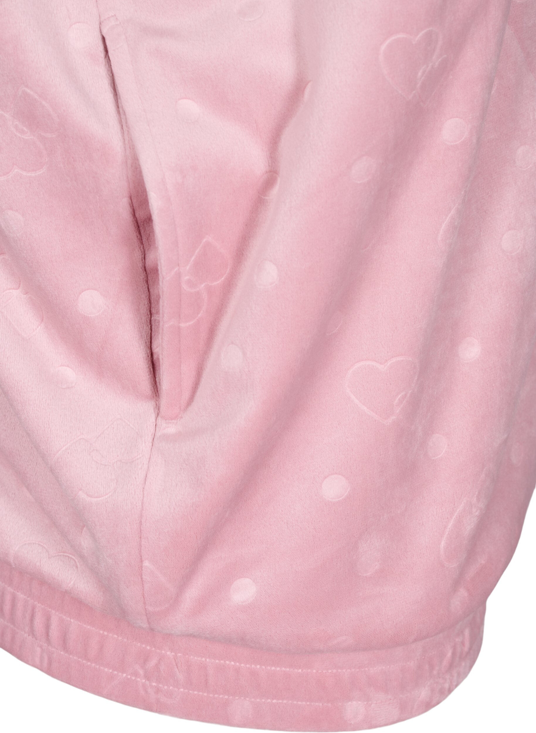 Zizzi Velour cardigan met capuchon en zakken, Roze, Packshot image number 3