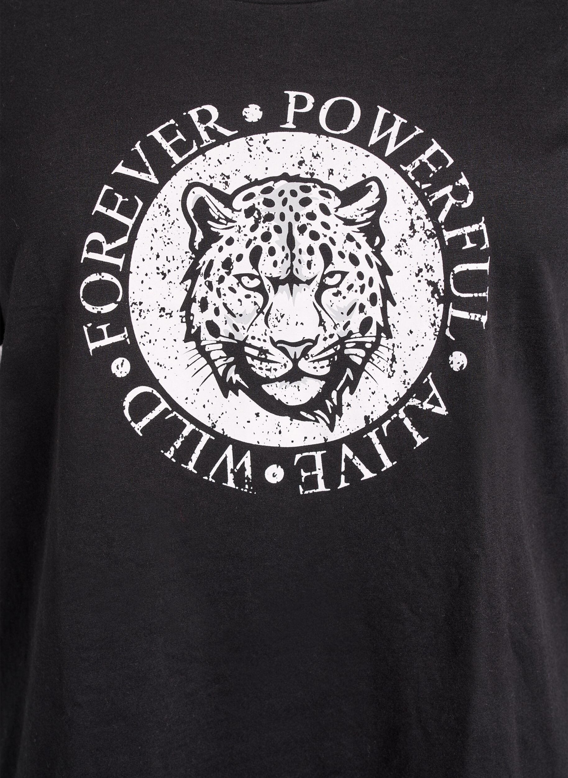 Zizzi T-shirt met print, Zwart, Packshot image number 2