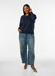 Fijngebreide vest met ronde hals, Blauw, Model image number 1
