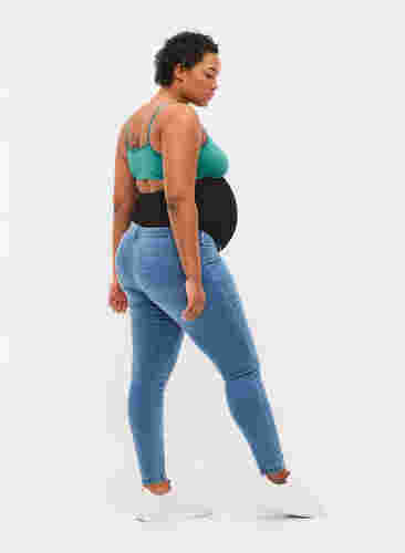 Zwangerschapsjegging van katoenmix, Light blue denim, Model image number 1