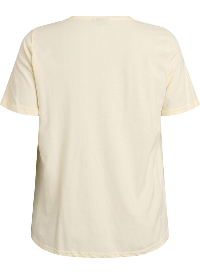 T-shirt met print, Geel, Packshot image number 1