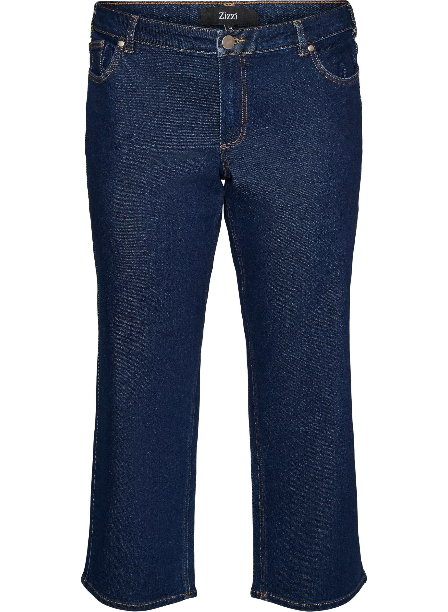 ZizziGecropte straight-fit jeans met een normale taille, Blauw, Packshot image number 0