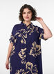 Lange overhemdjurk met korte mouwen, Blauw, Model image number 2