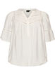Viscose blouse met plooien en balloneffect, Vanille, Packshot image number 0