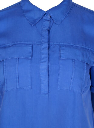 Tuniek met kraag en korte mouwen, Dazzling Blue, Packshot image number 2