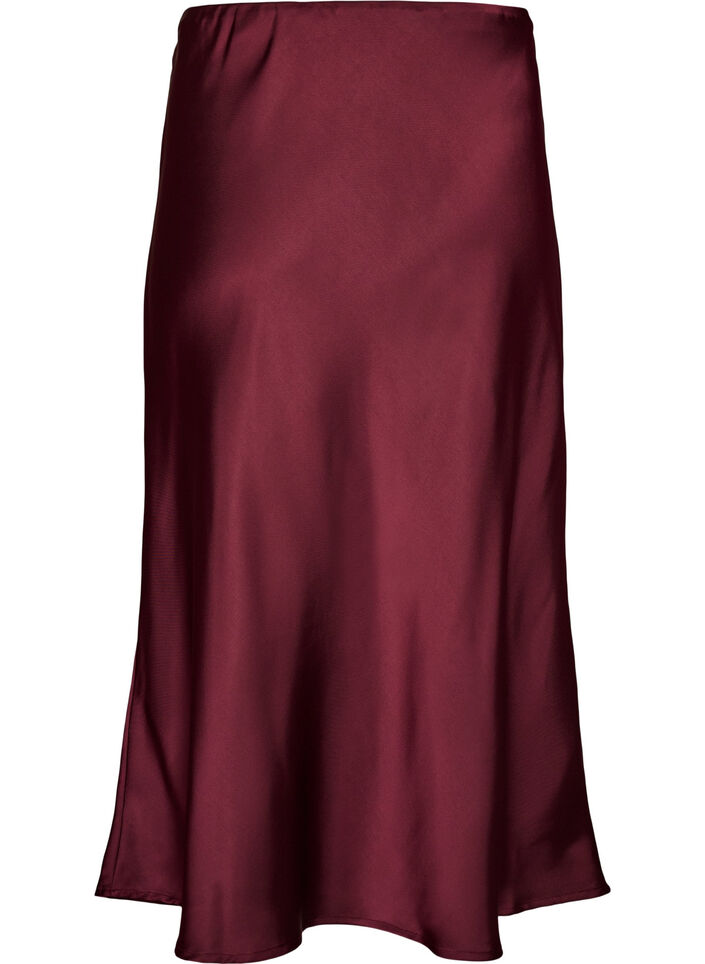 Satijnen midi rok, Rood, Packshot