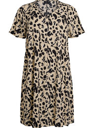 Viscose A-lijn jurk, Beige