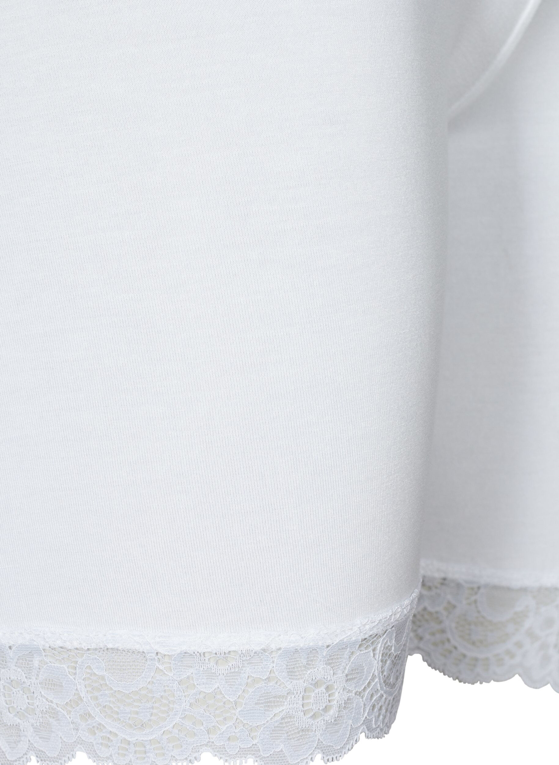 Zizzi Fietsbroekje met kanten rand, Wit, Packshot image number 3