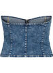 Denim korset top met rits, Blue denim, Packshot image number 1