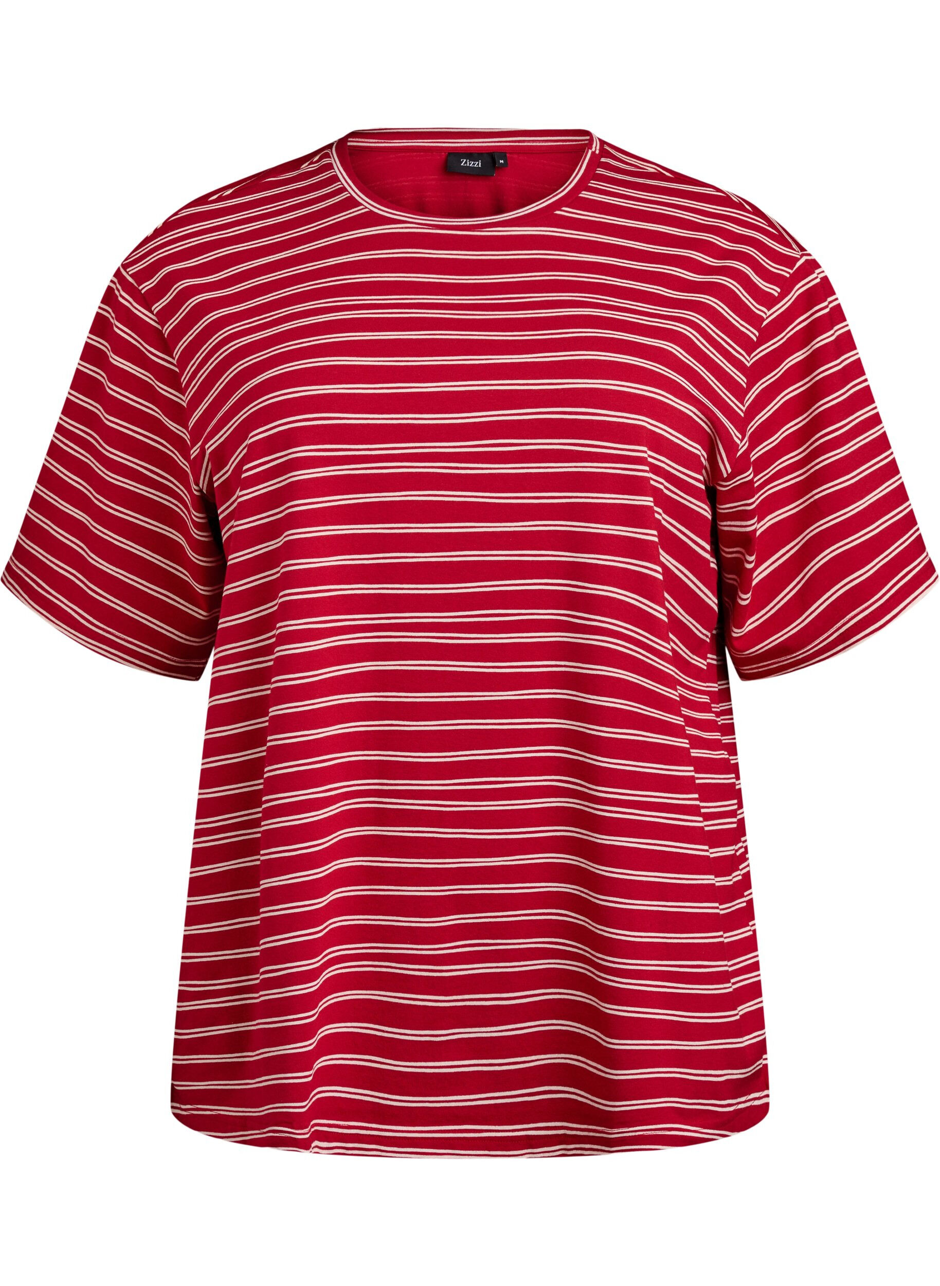 Zizzi Gestreepte T-shirt, Rood, Packshot image number 0
