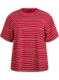 Gestreepte T-shirt, Rood
