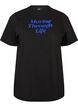 Katoenen T-shirt met tekstprint, Zwart, Packshot image number 0