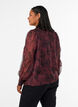 Doorschijnende overhemdblouse met bloemenpatroon en strikdetail, Donker Bordeaux, Model image number 2