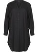 Lang shirt in linnen en viscose, Zwart, Packshot image number 0